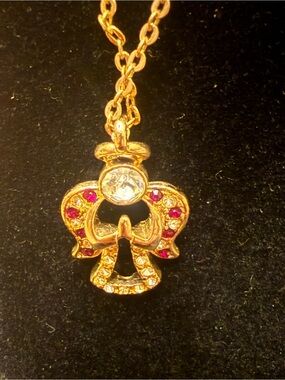 Vintage Danbury Mint gold-tone angel necklace